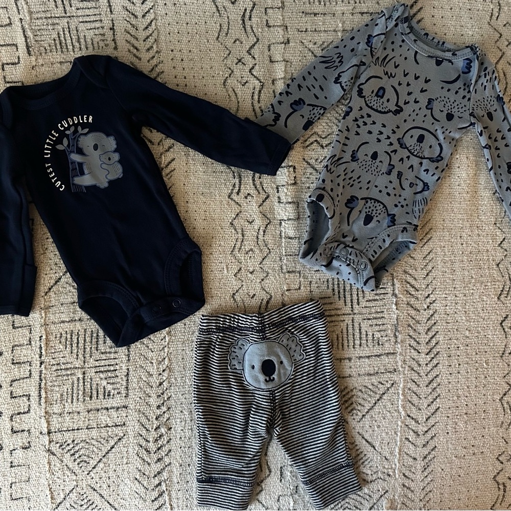 Carter's Navy and White Koala Trio